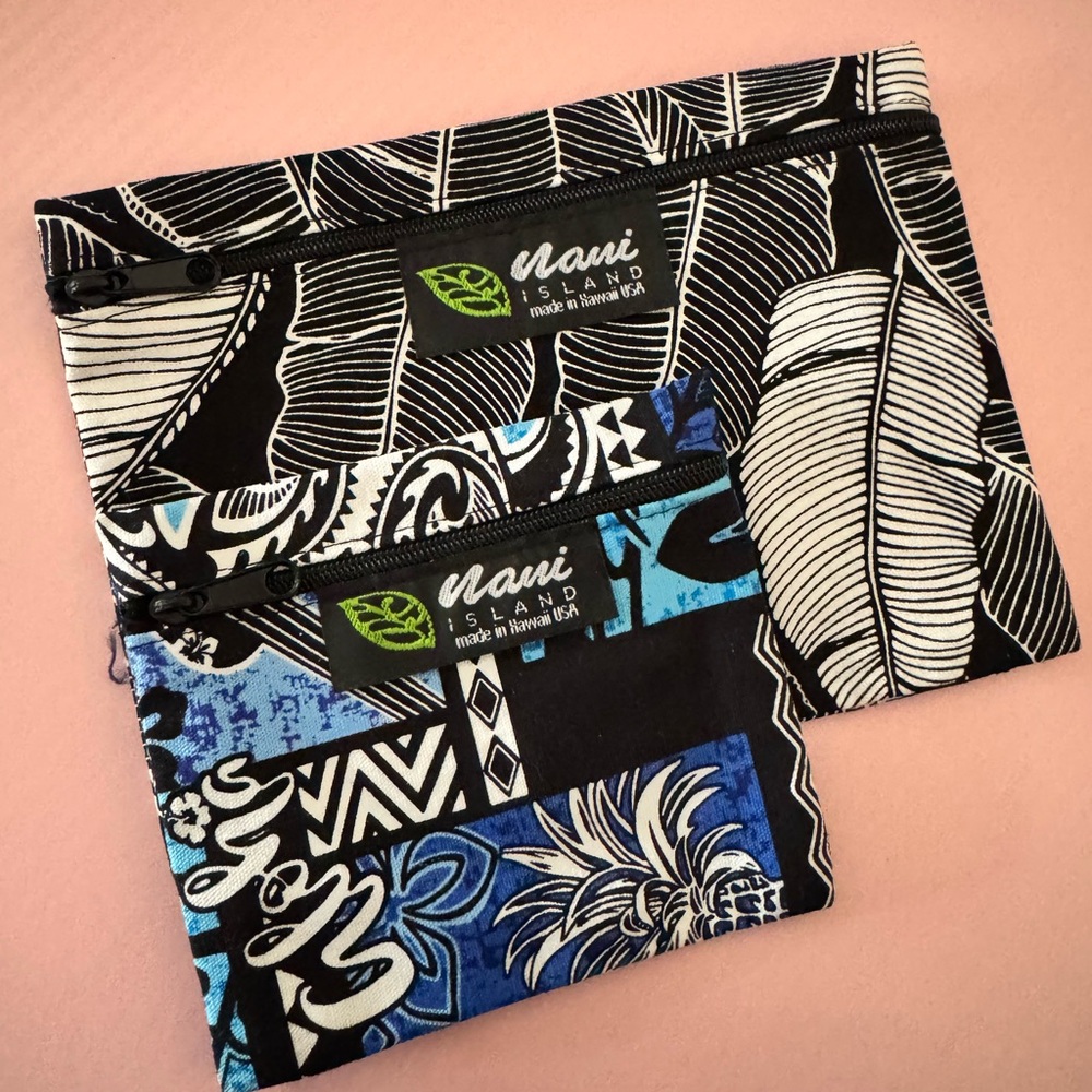 Nani Island Black and Blue Pouches